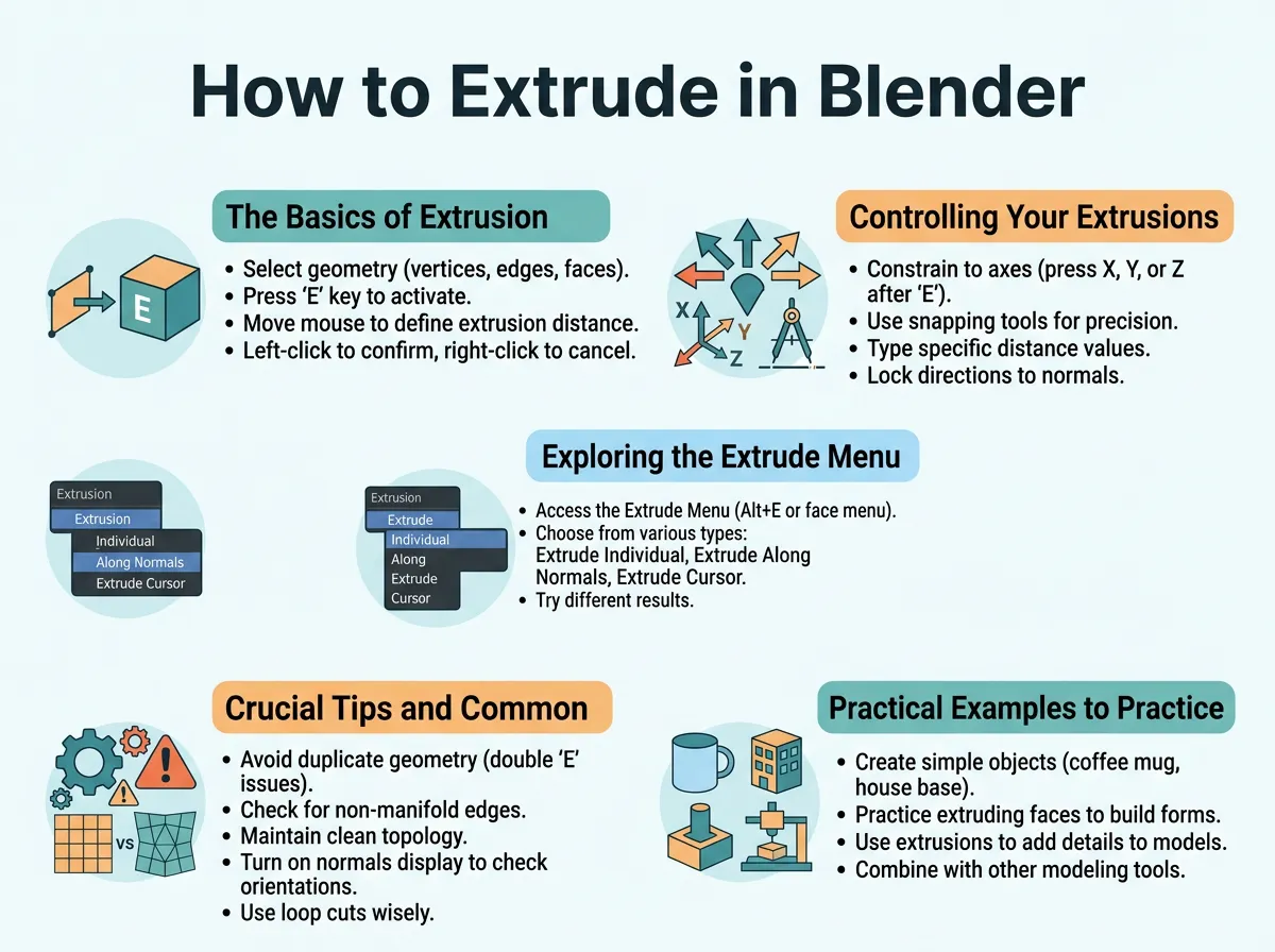 How to Extrude in Blender?